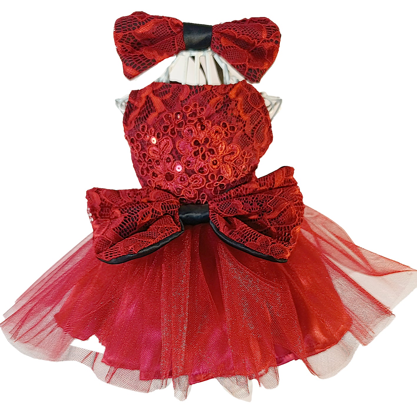 Vestido rojo con aplicacion rojo