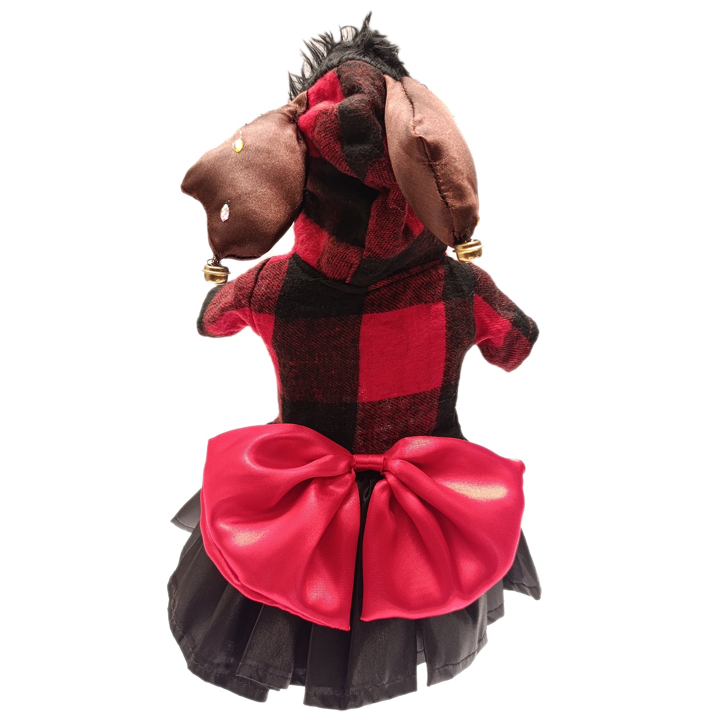 Vestido Reno franela rojo con negro