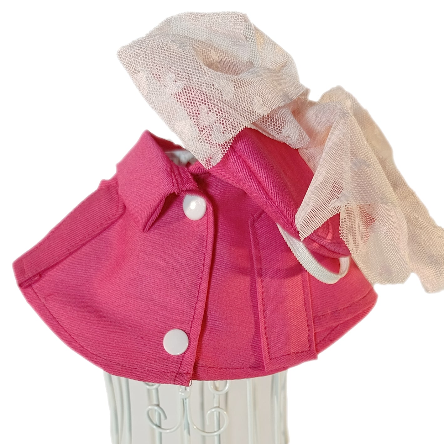 cuello gabardina rosa