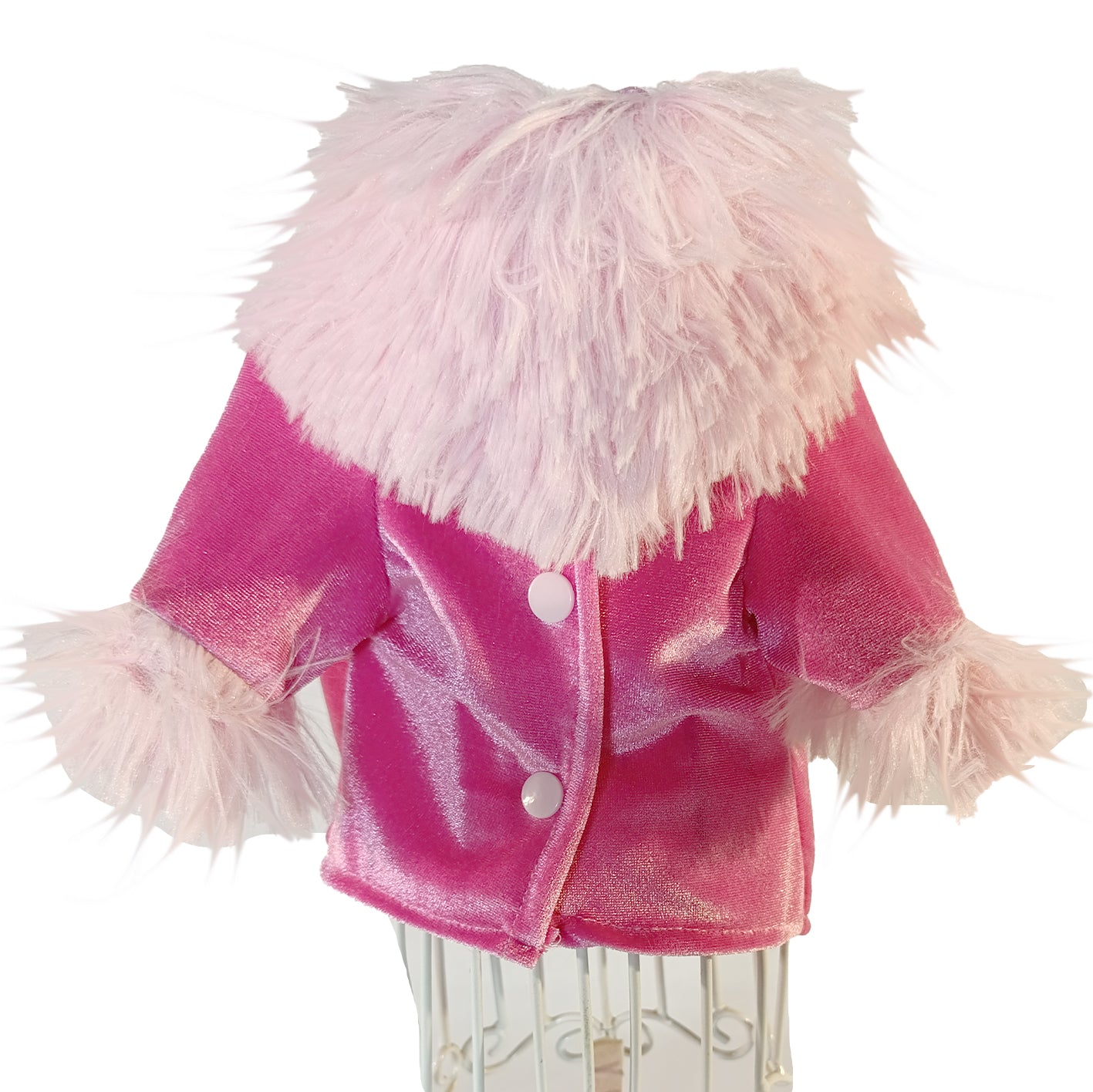 Abrigo Rosa terciopelo con bandana