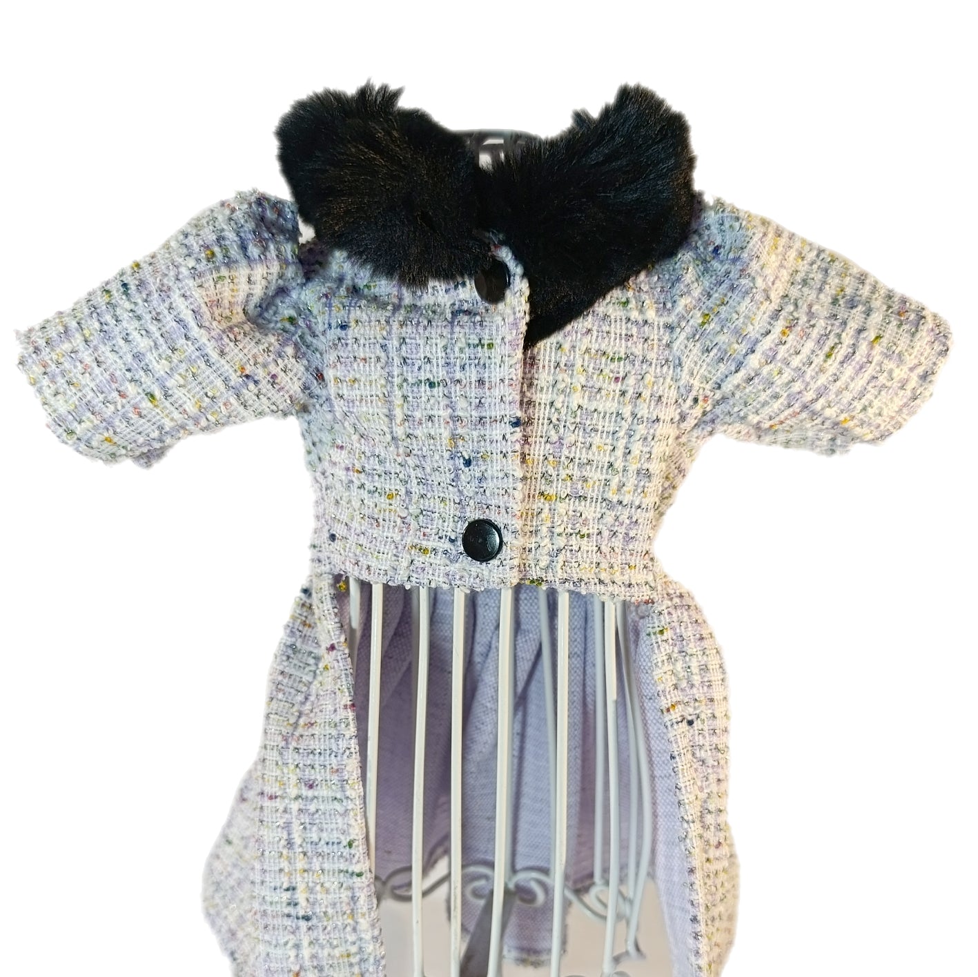 Vestido elegante tipo chanel lila