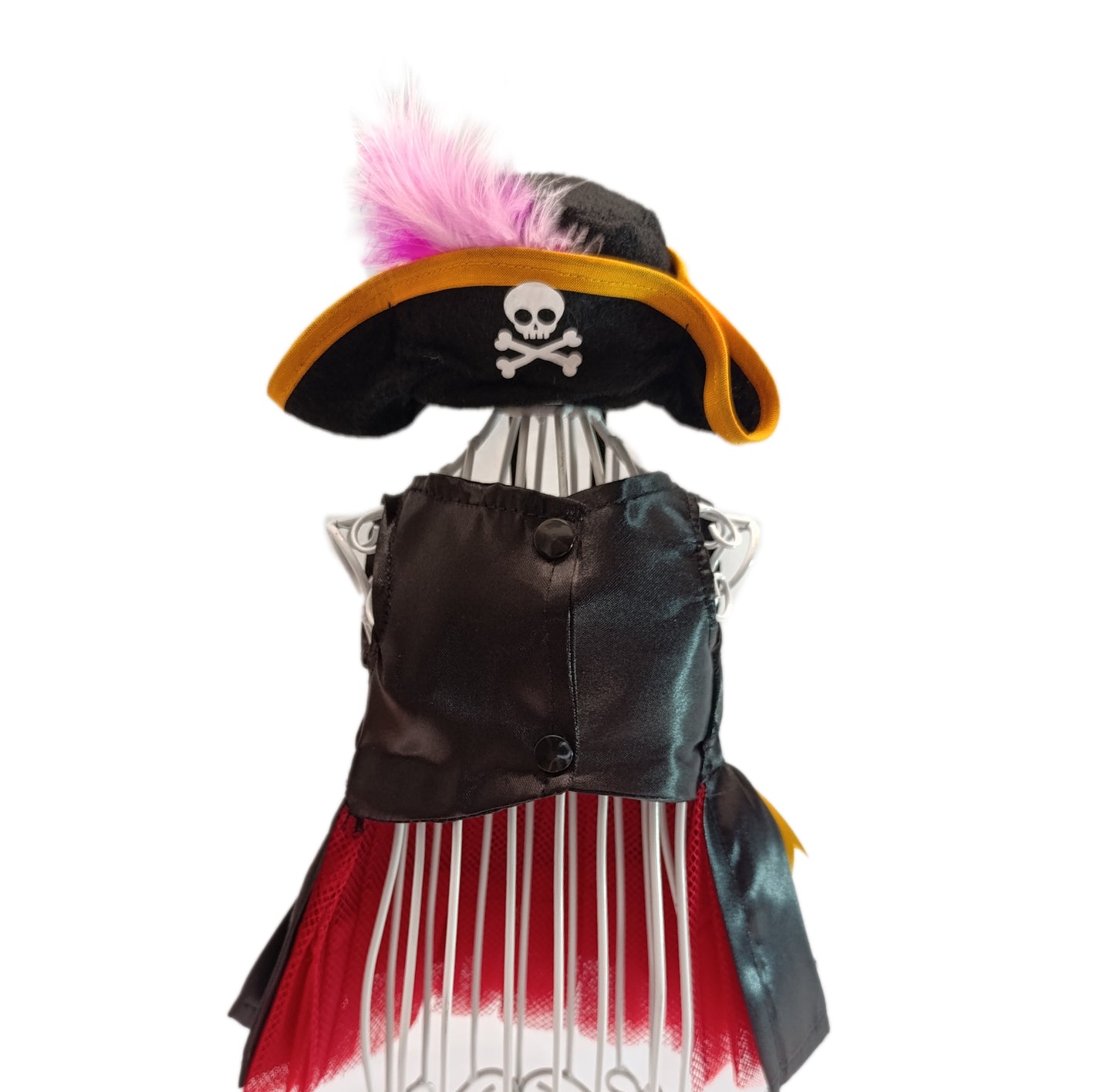 vestido pirata rojo y negro