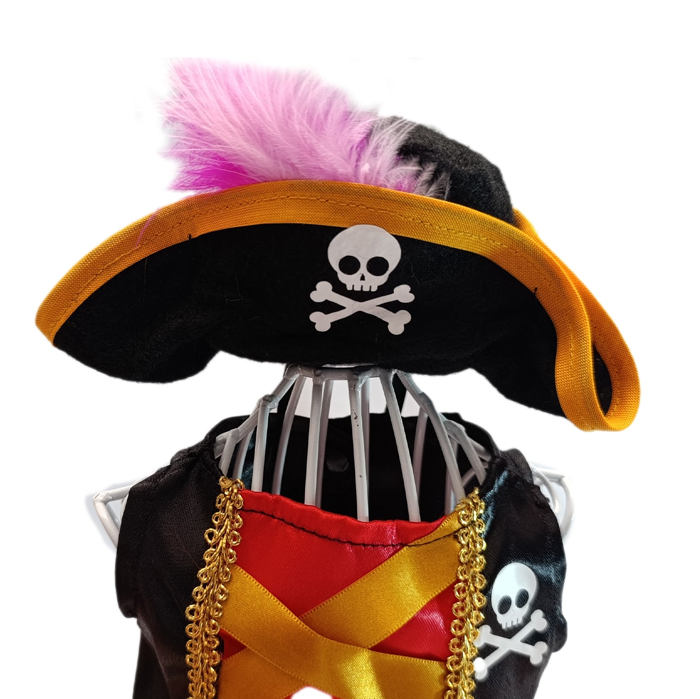 vestido pirata rojo y negro