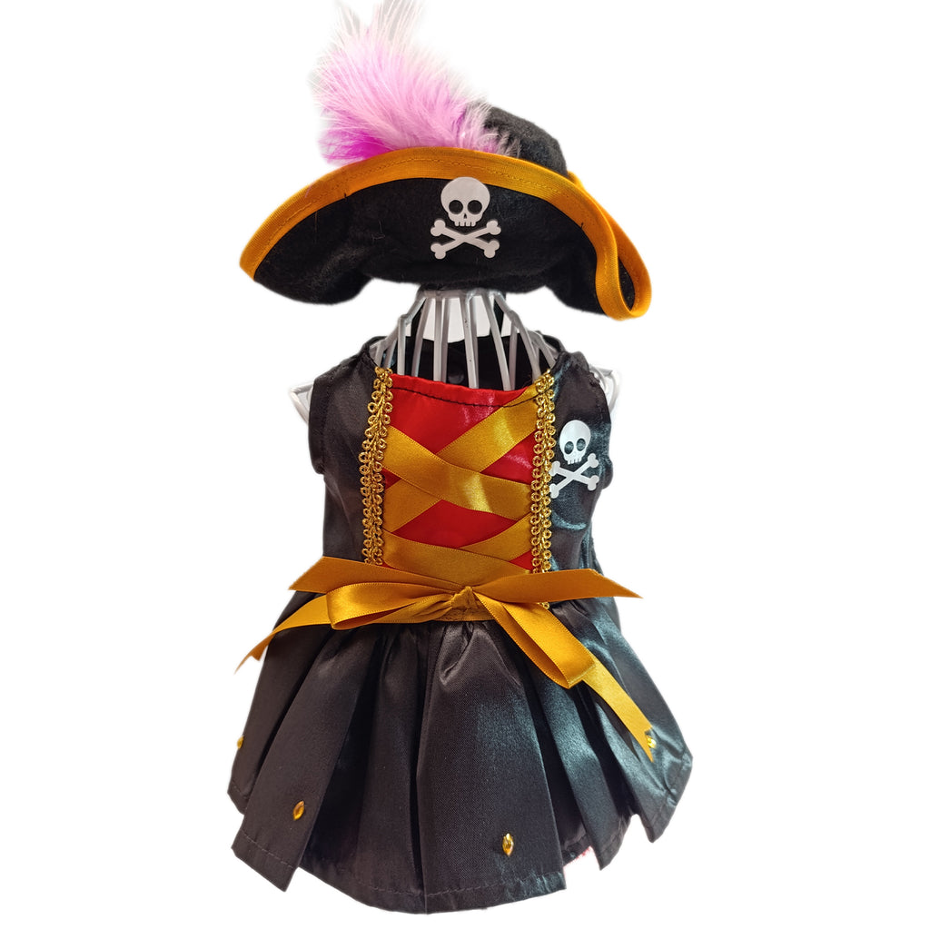 vestido pirata rojo y negro