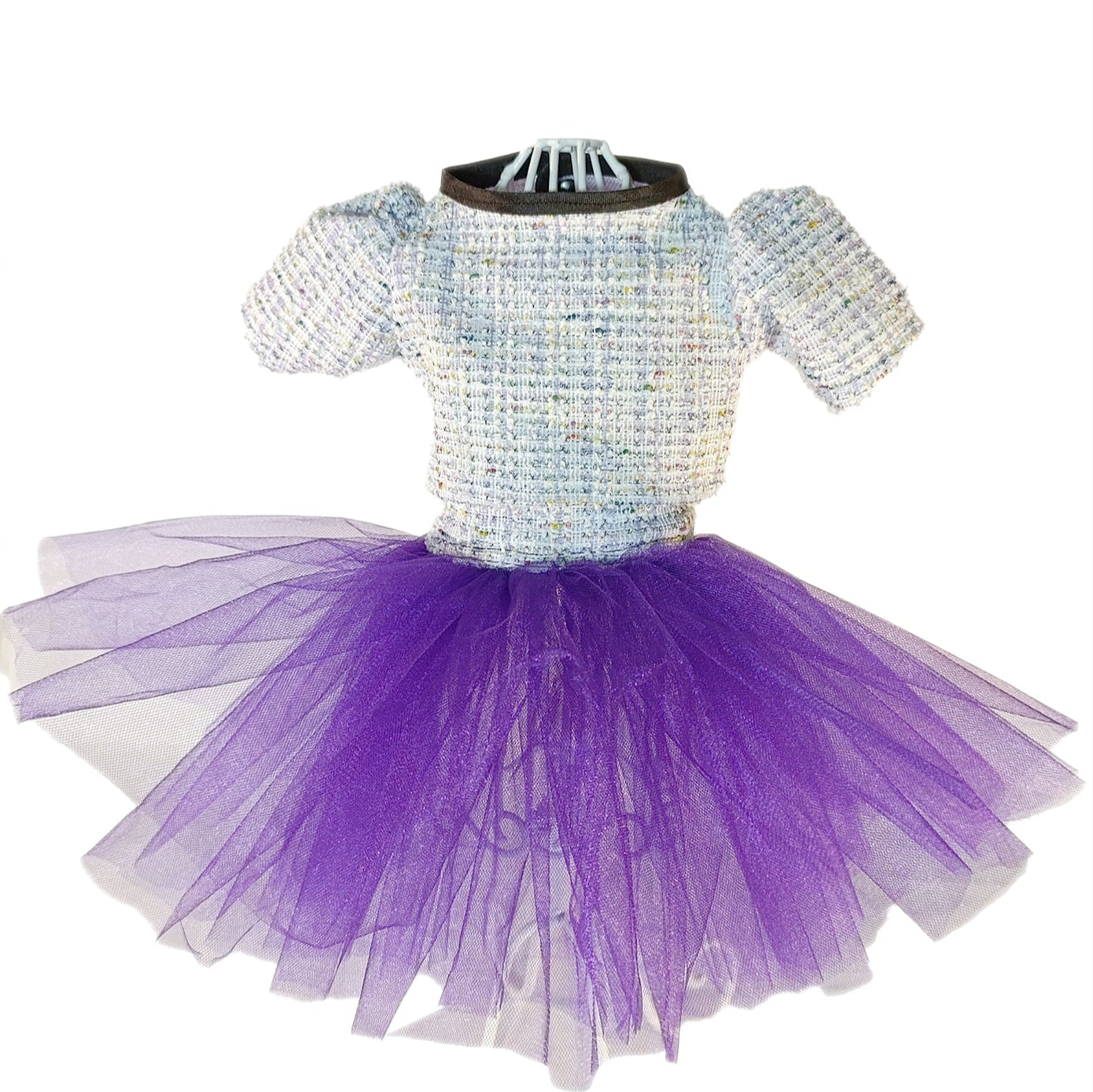 Saco con tutu tipo chanel azul