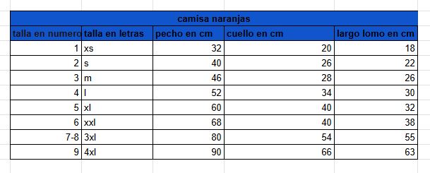 Camisa Naranjas