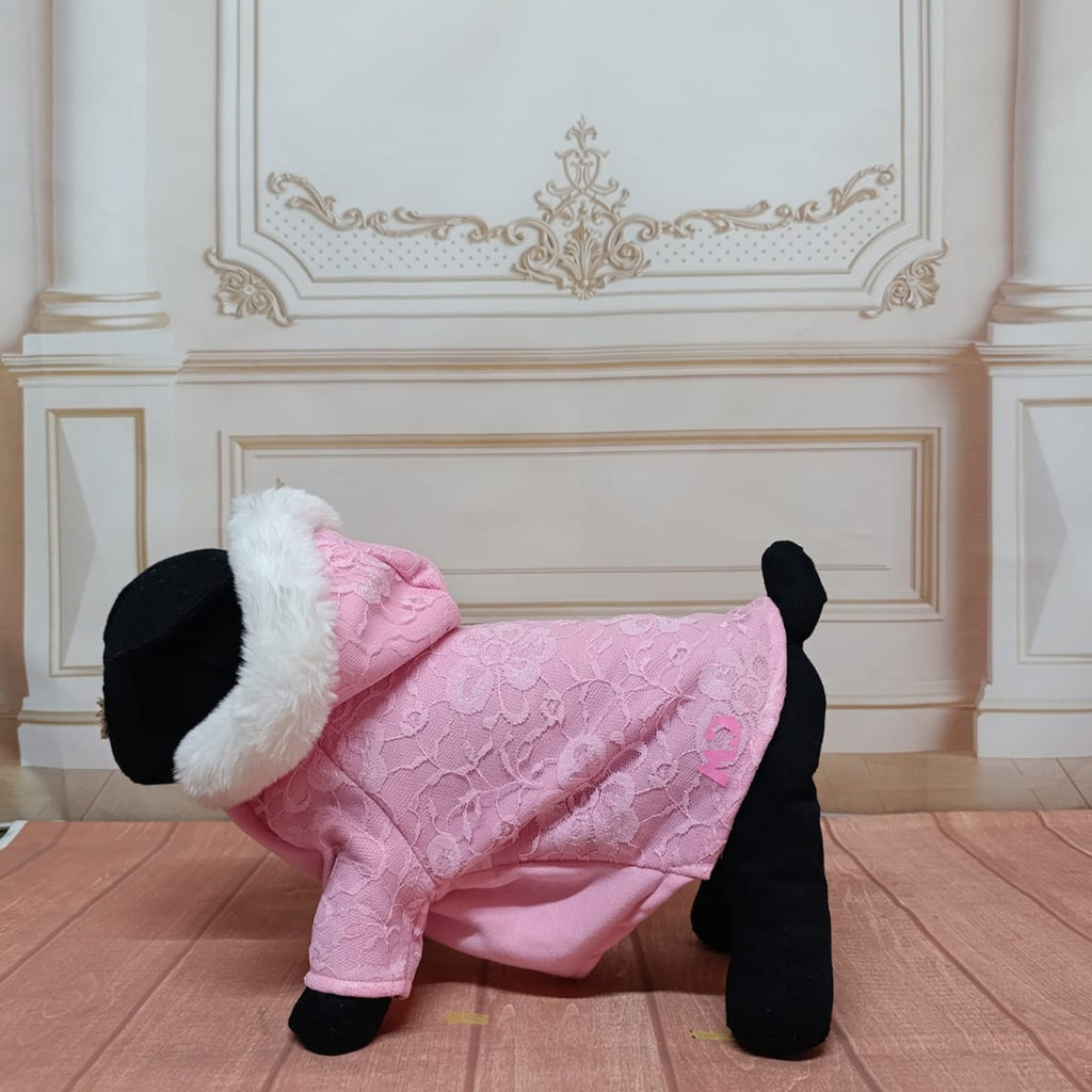 Sudadera encaje rosa