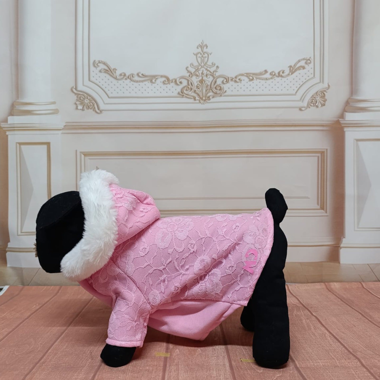 Sudadera encaje rosa