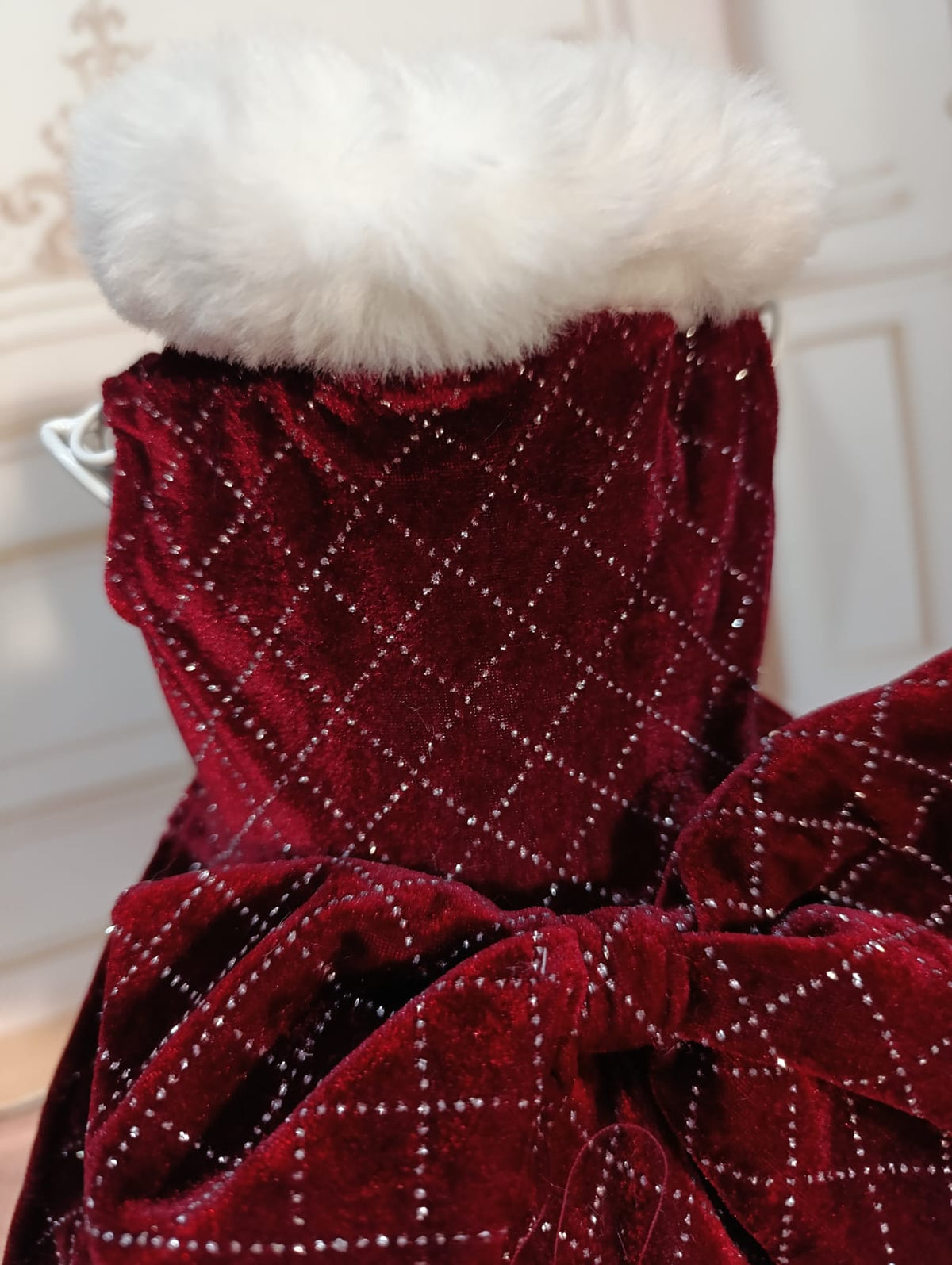 Vestido Santa delux Tinto con brillos