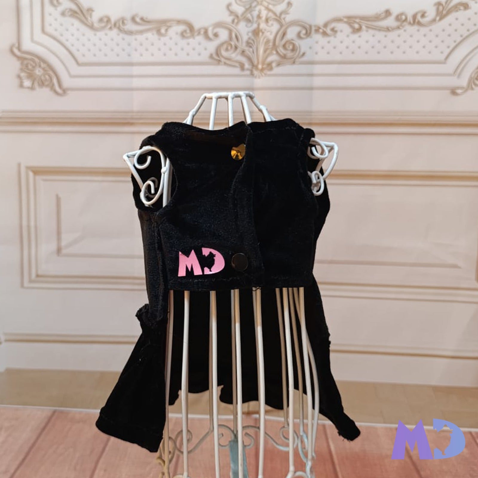 Vestido batita terciopelo negro