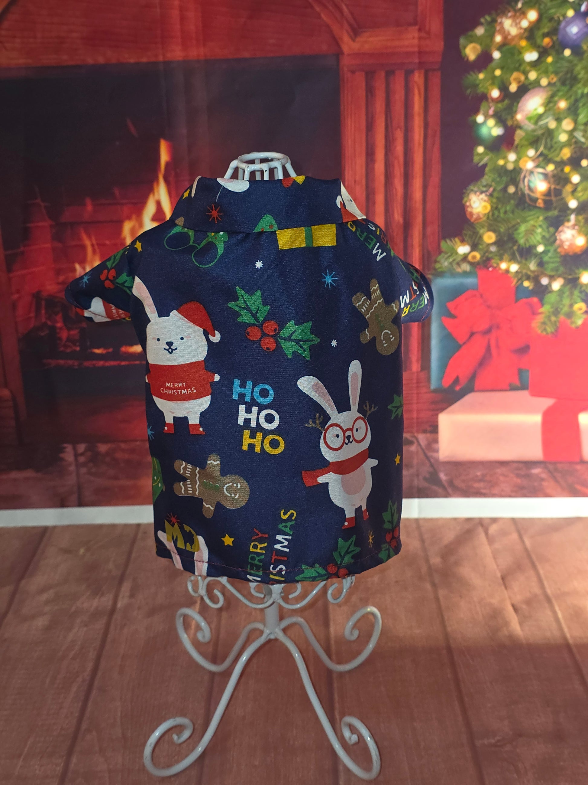 Camisa navidad azul