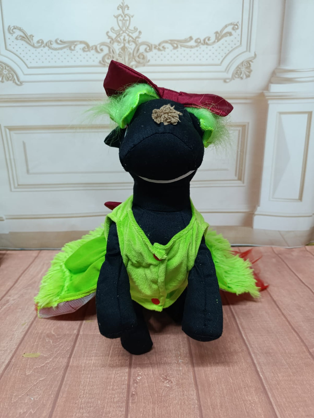 Vestido verde peludo delux