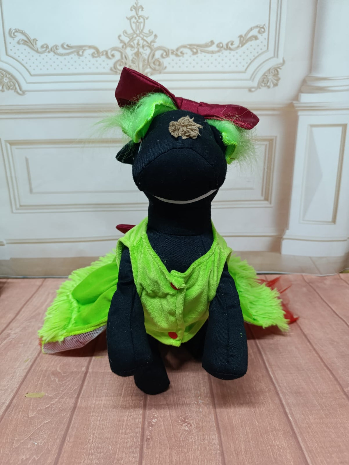Vestido verde peludo delux