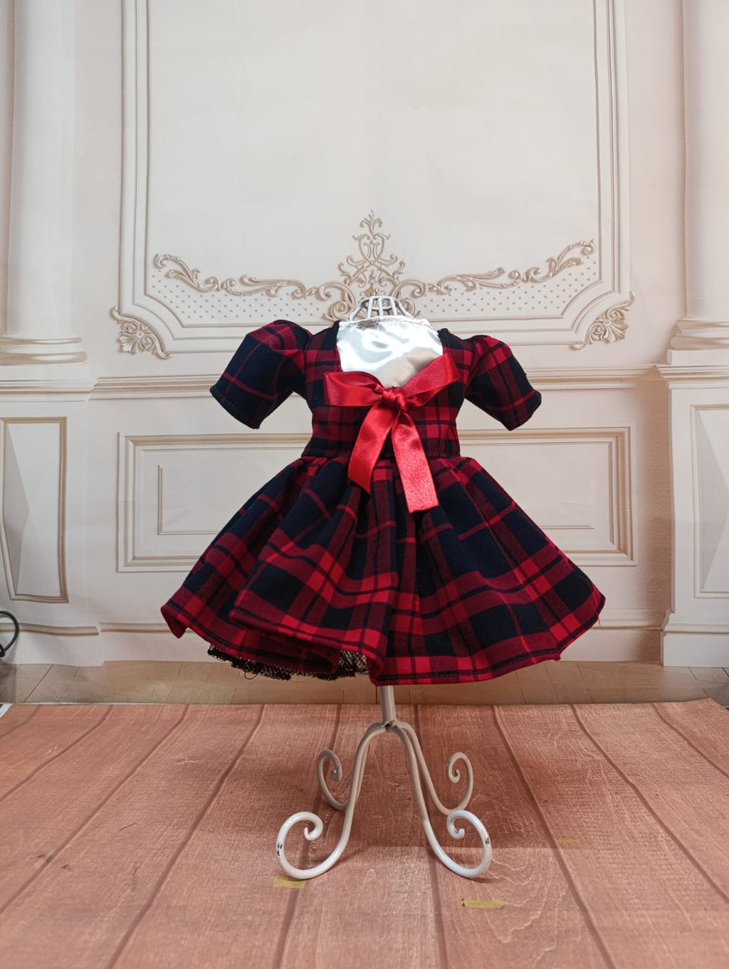 Vestido Navidad cuadros rojo