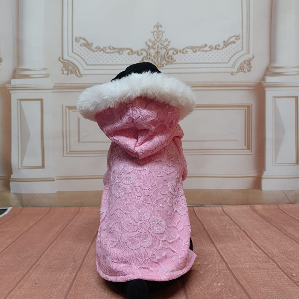 Sudadera encaje rosa