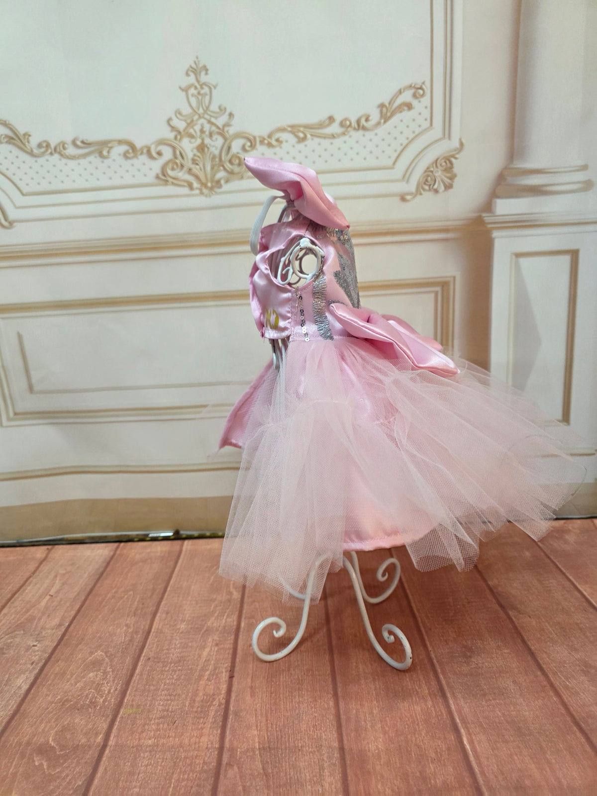 Vestido Rosa con plata Gala