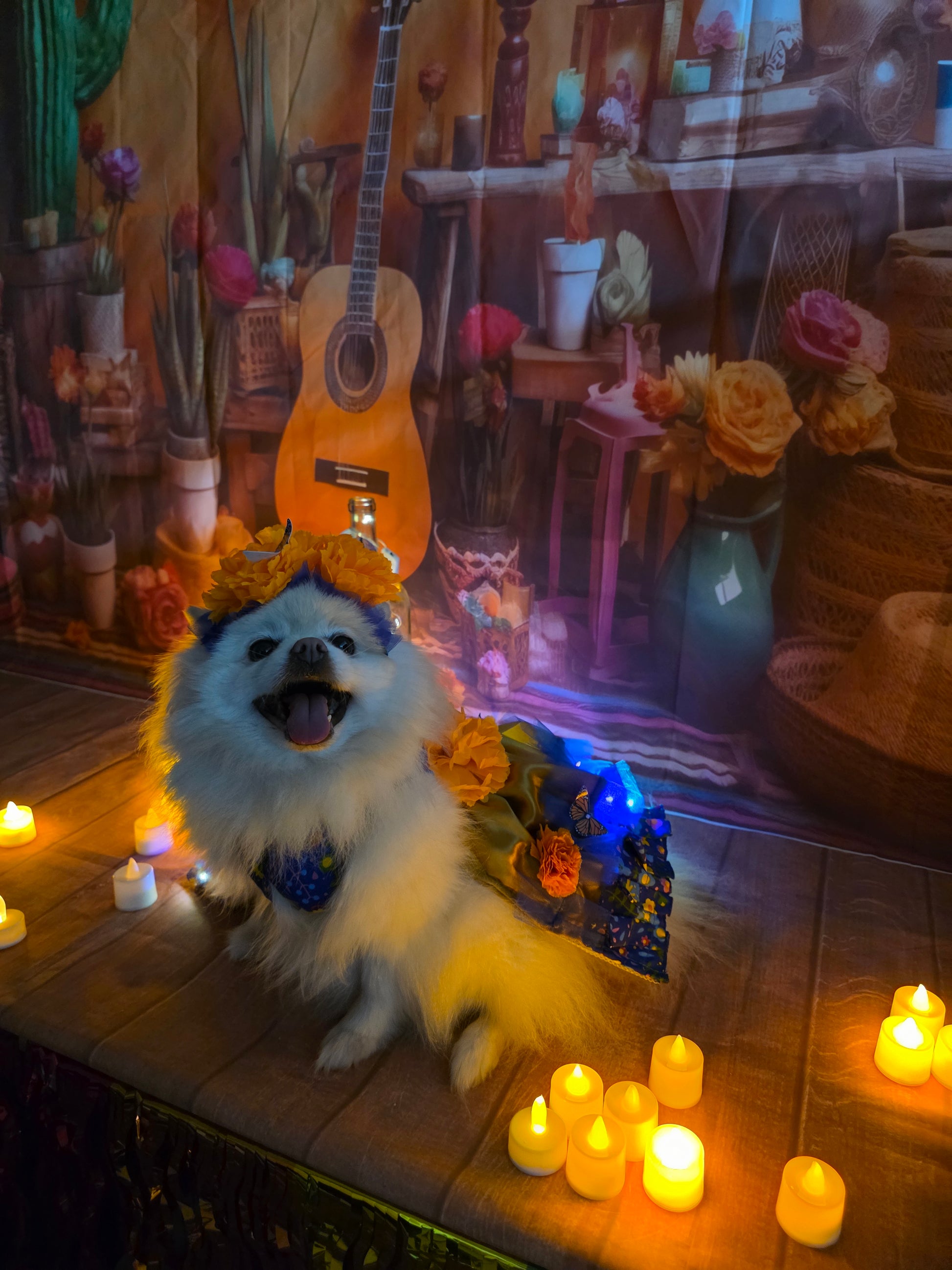 Vestido Azul catrina luces