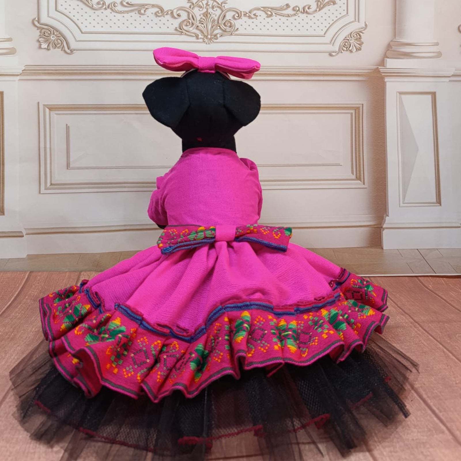 Vestido Escaramuza Sarape Rosa 🌸