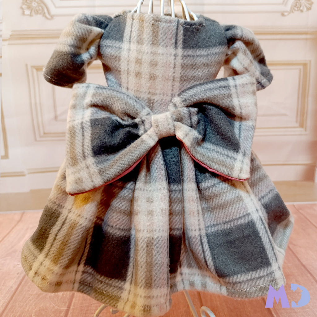 Vestido polar cuadros gris