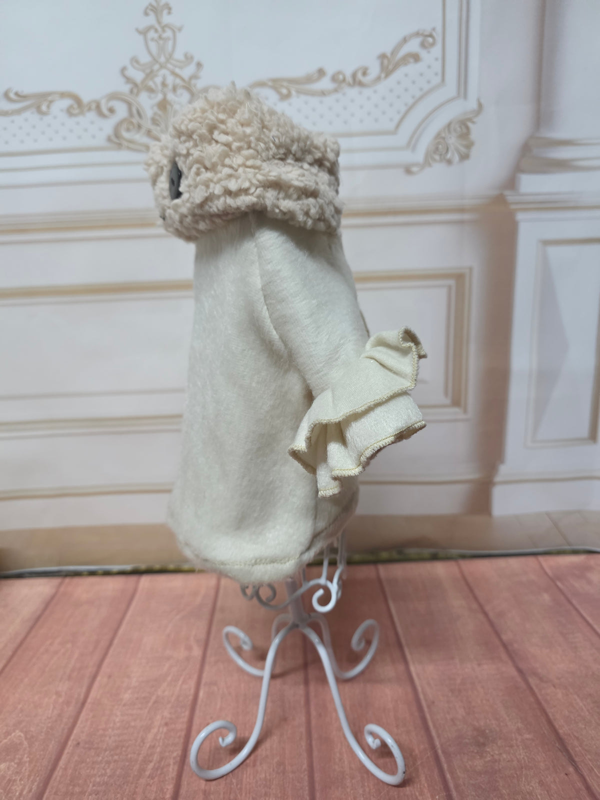Sudadera polar con borrego beige con mangas