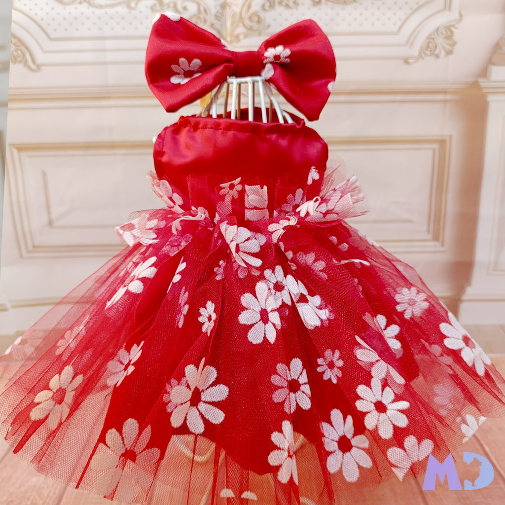 Vestido margaritas rojo