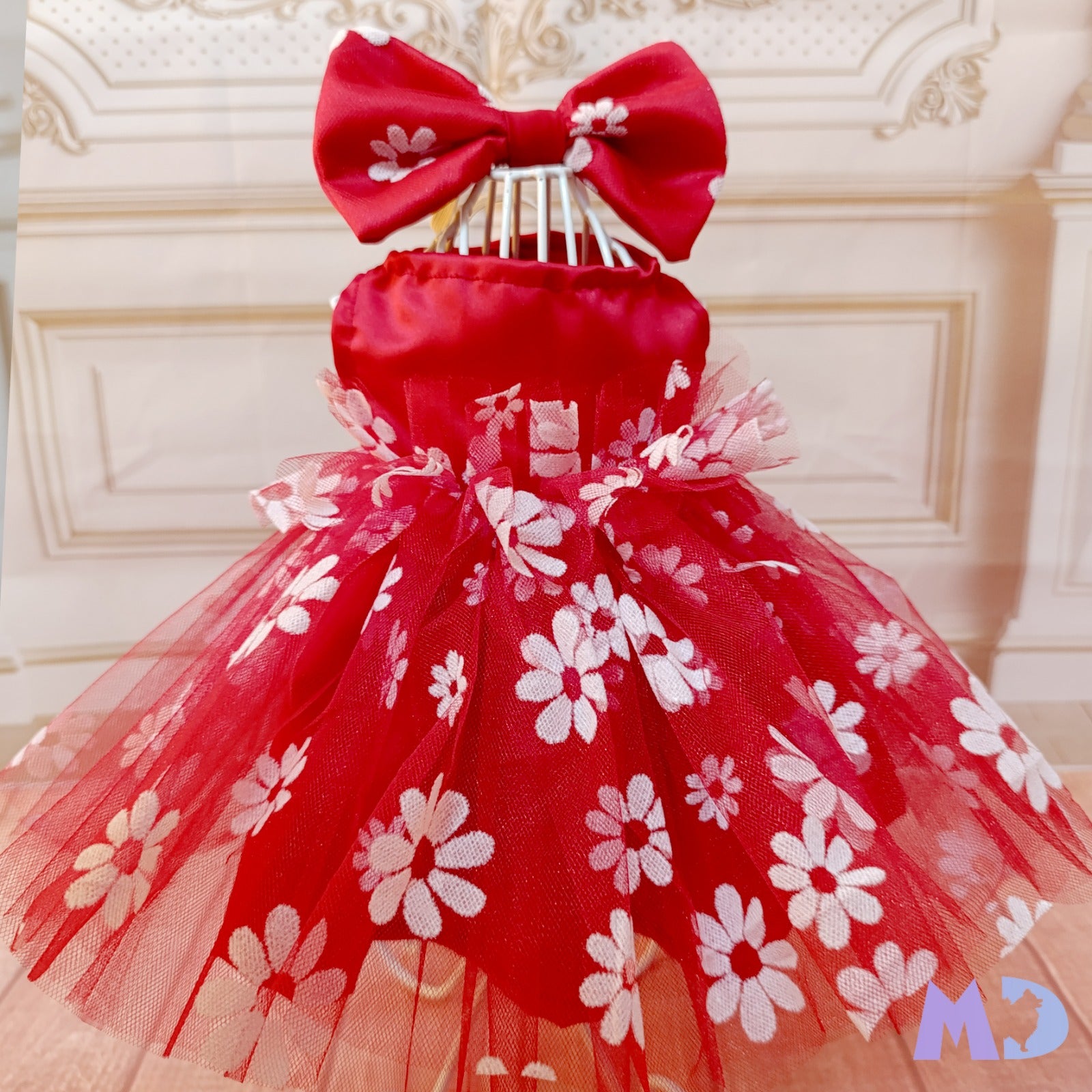 Vestido margaritas rojo