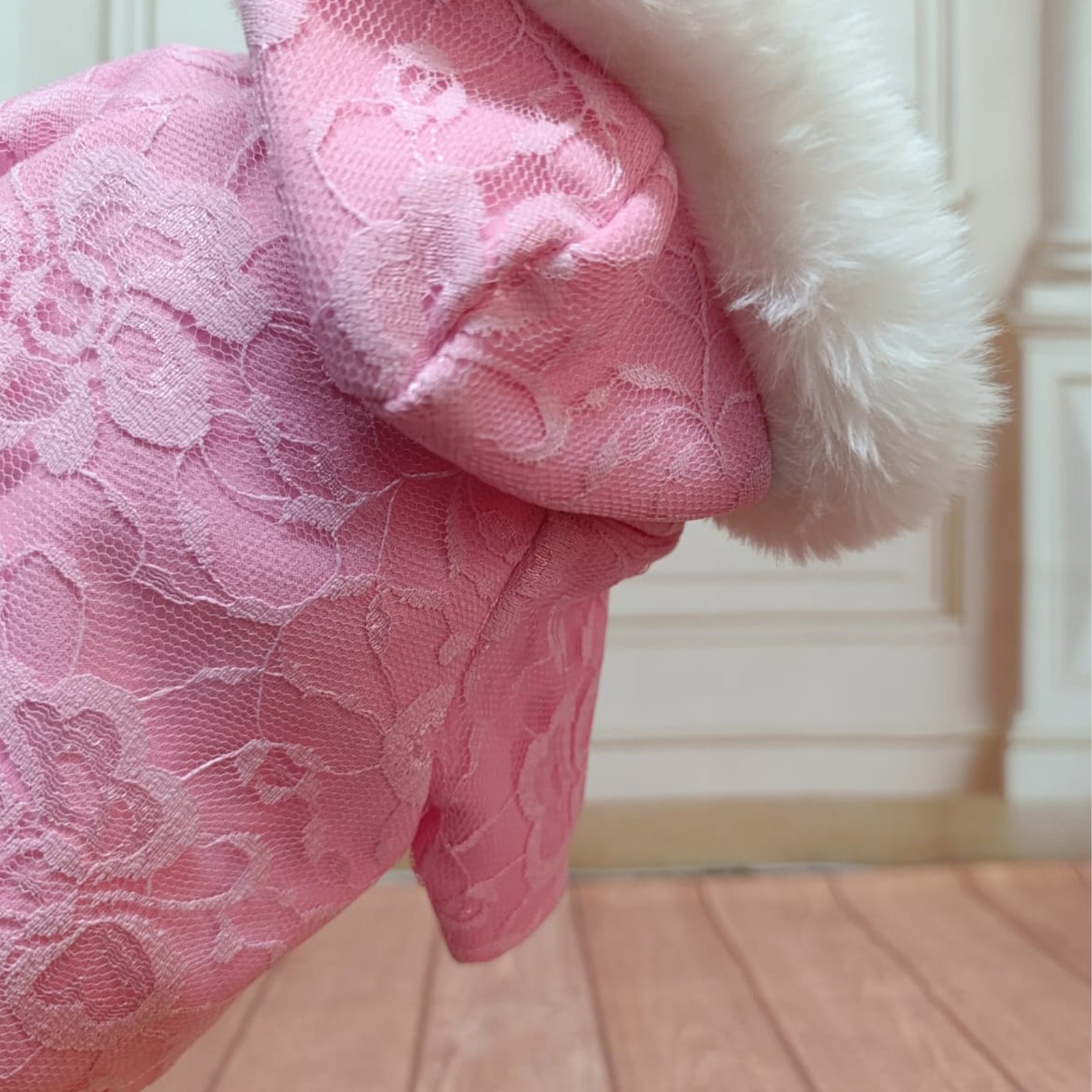 Sudadera encaje rosa