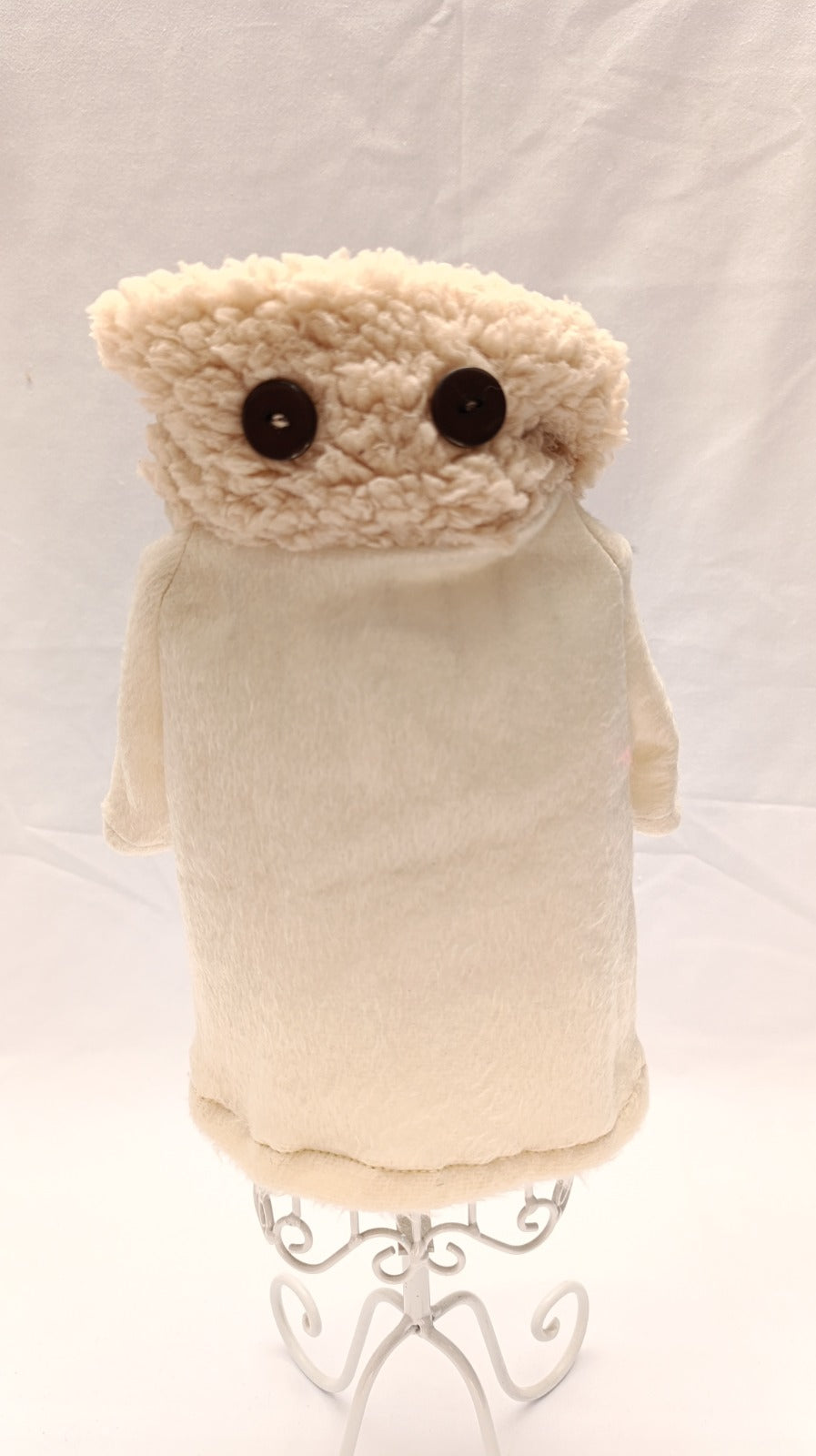Sudadera polar con borrego beige