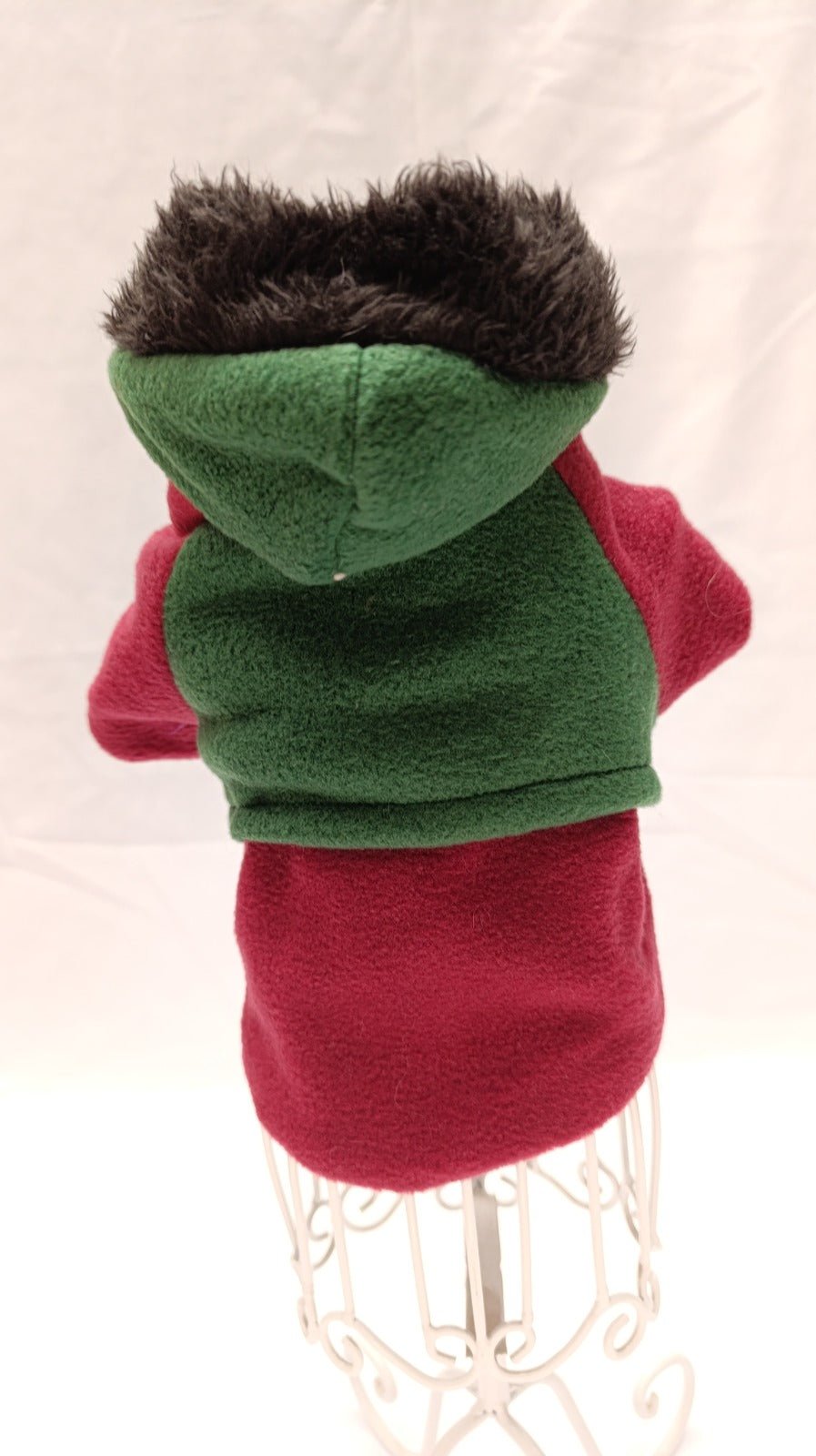 Sudadera polar tinto con verde