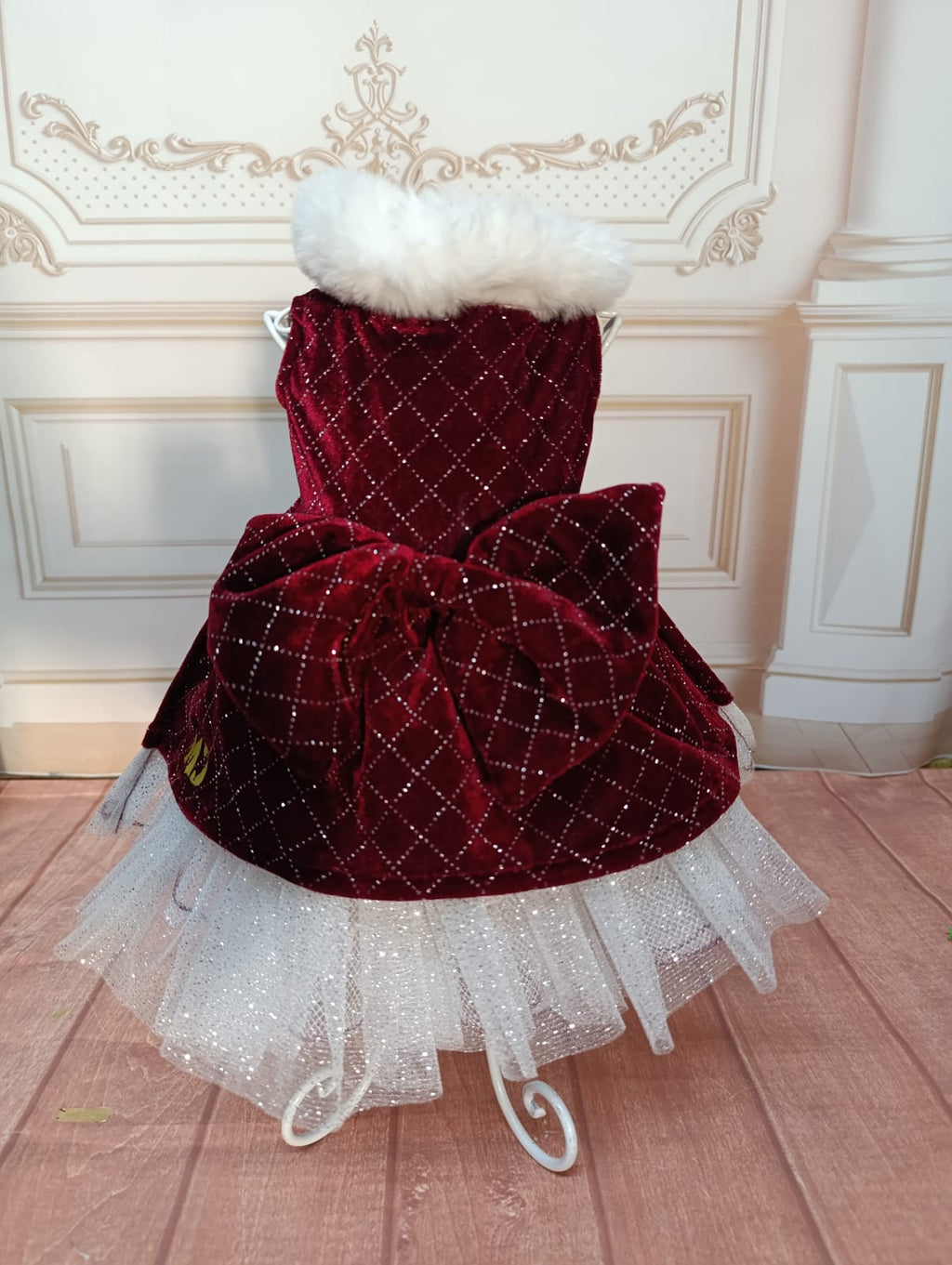 Vestido Santa delux Tinto con brillos