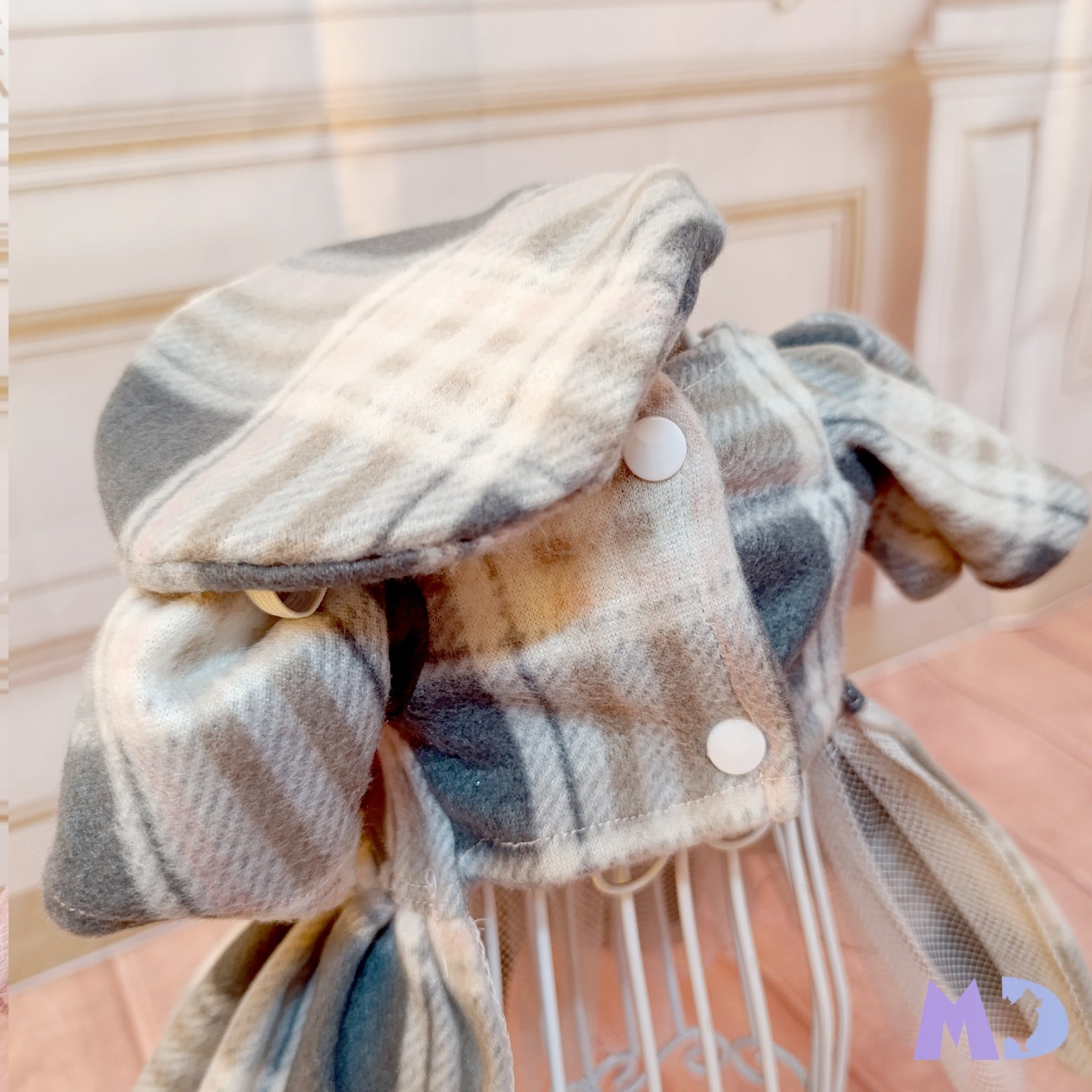 Vestido polar cuadros gris