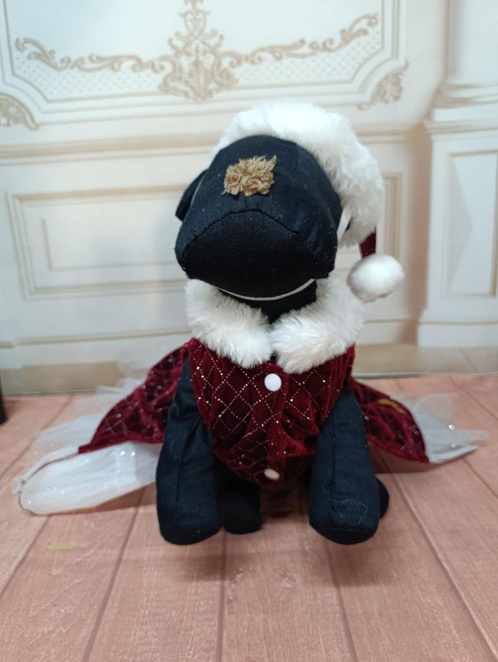 Vestido Santa delux Tinto con brillos