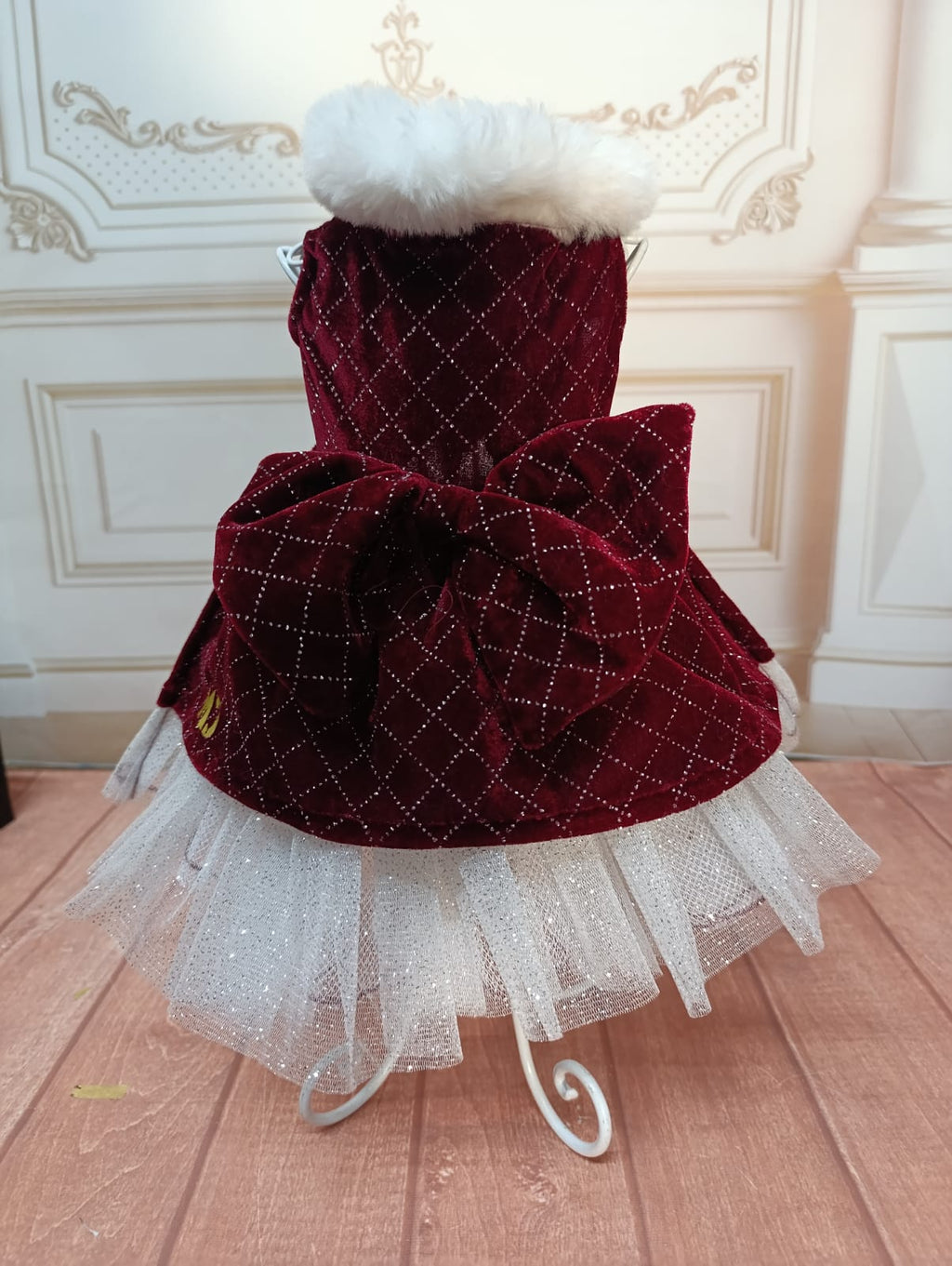 Vestido Santa delux Tinto con brillos