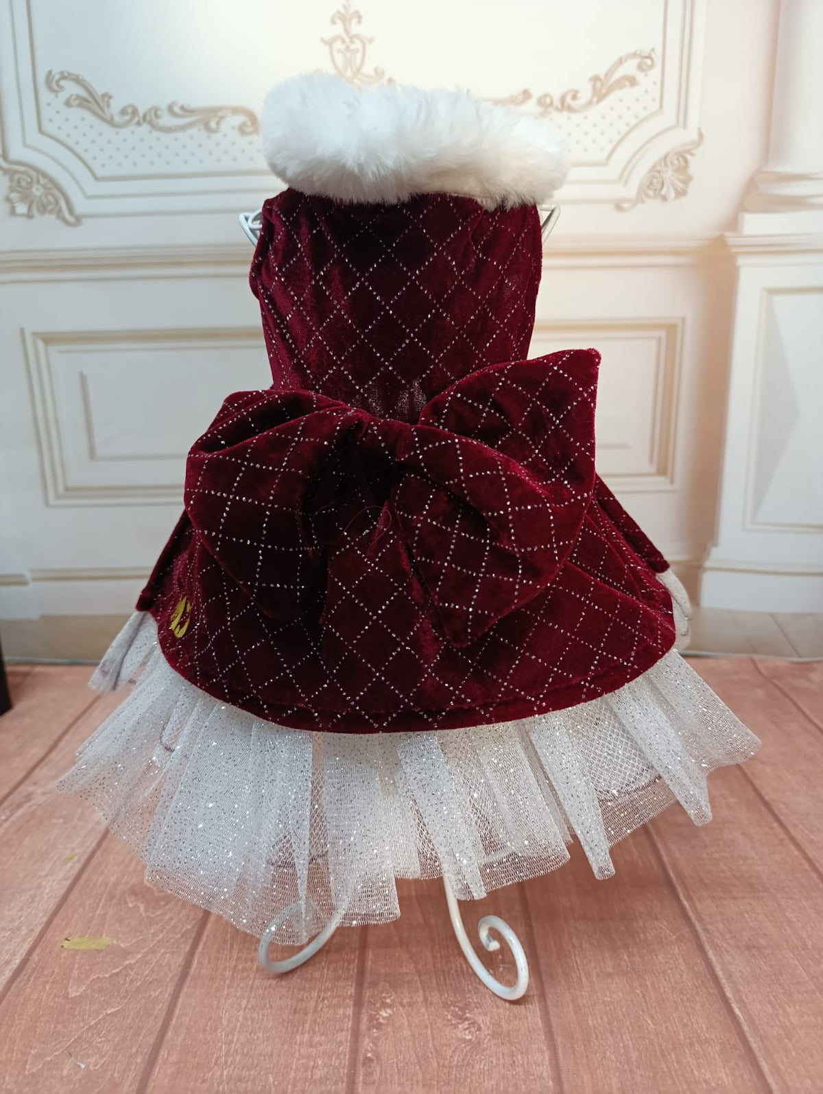 Vestido Santa delux Tinto con brillos