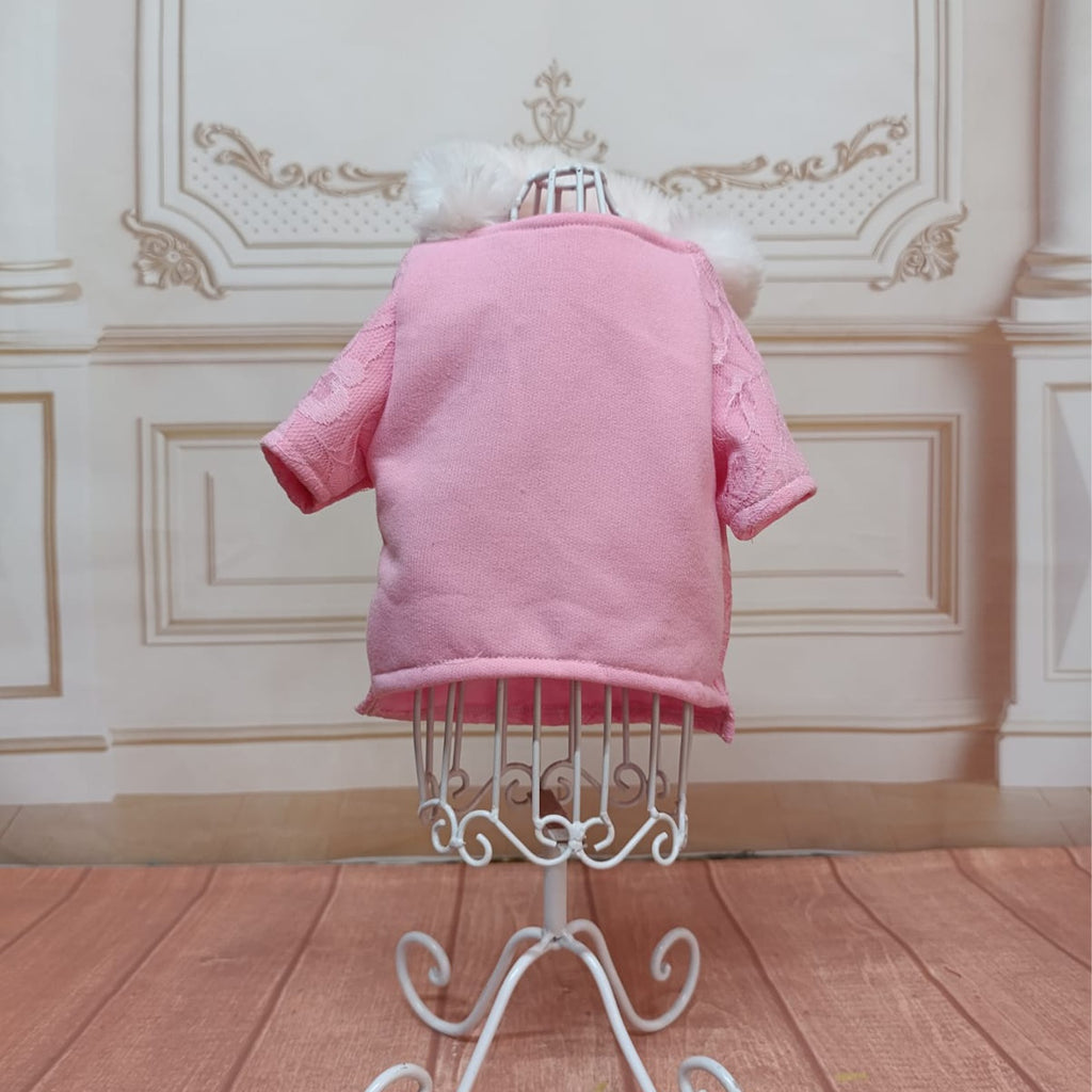 Sudadera encaje rosa