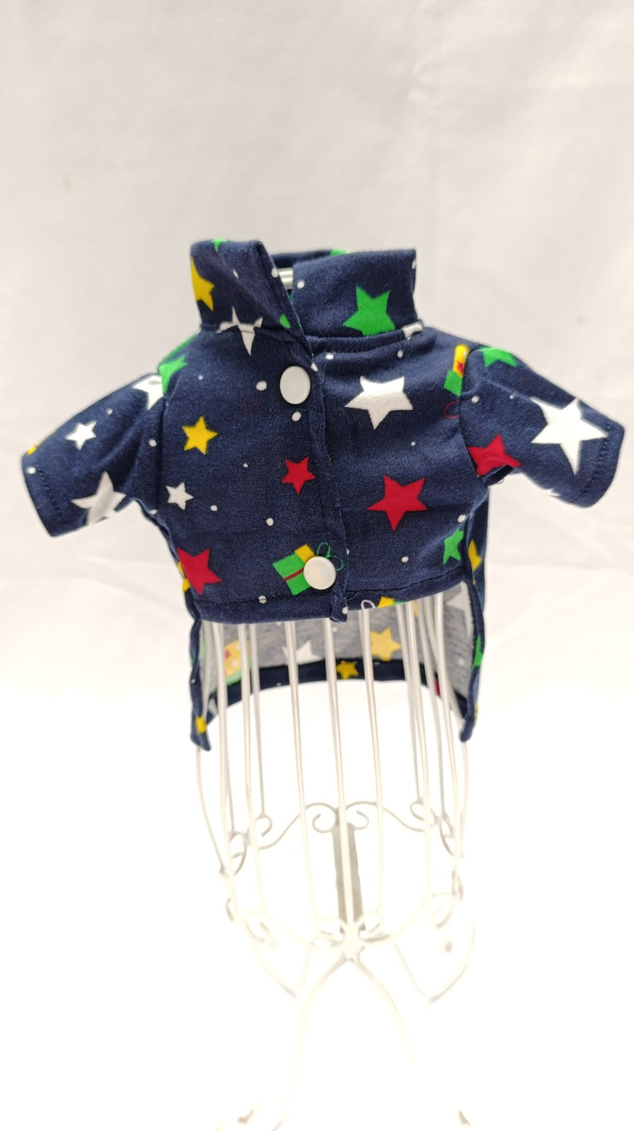 Camisa algodon azul con estrellas Navidad
