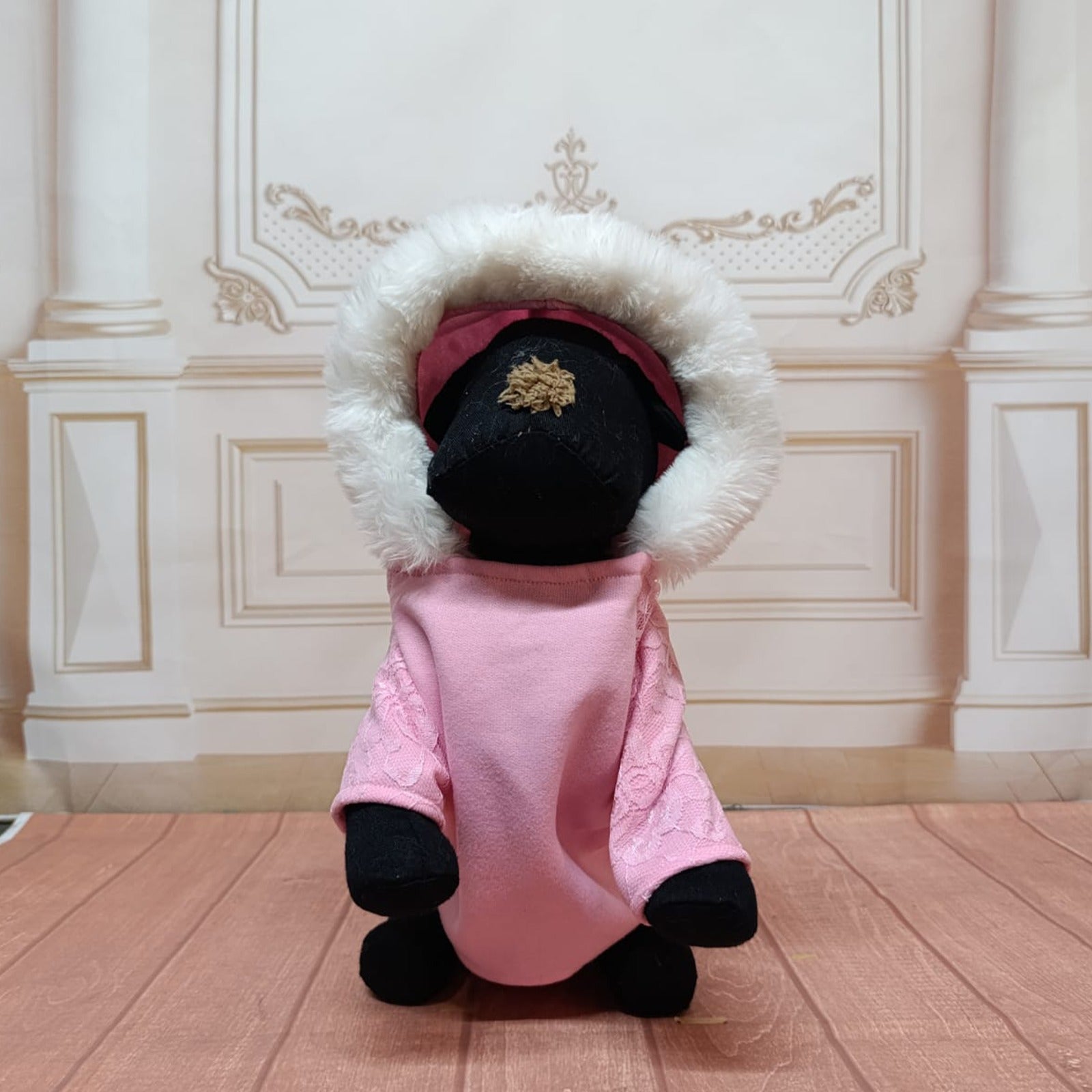 Sudadera encaje rosa