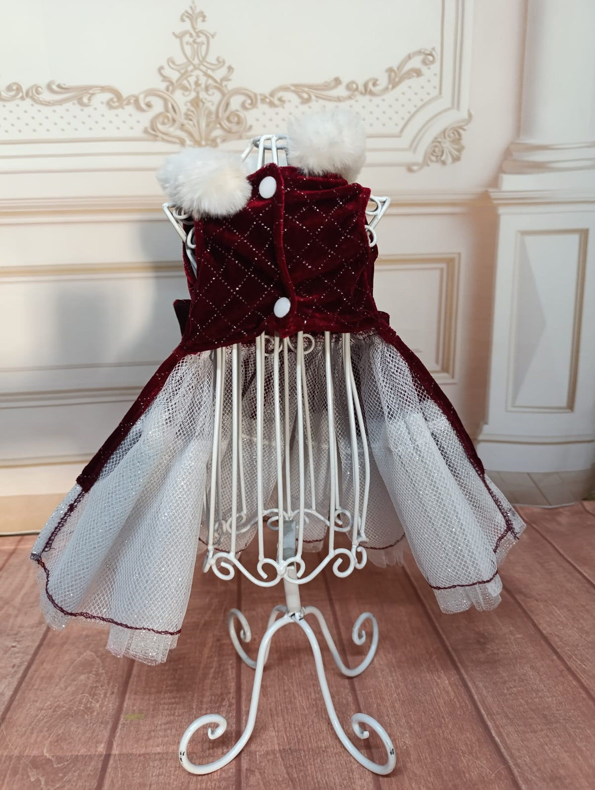 Vestido Santa delux Tinto con brillos