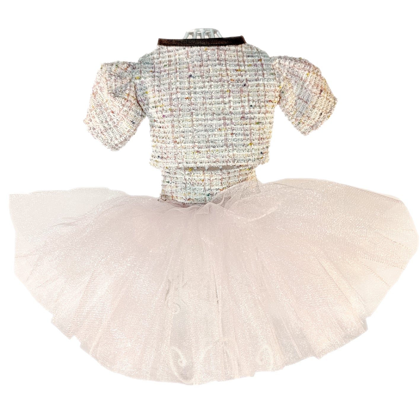 Saco con tutu tipo chanel rosa