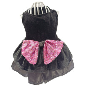 Vestido elegante terciopelo negro