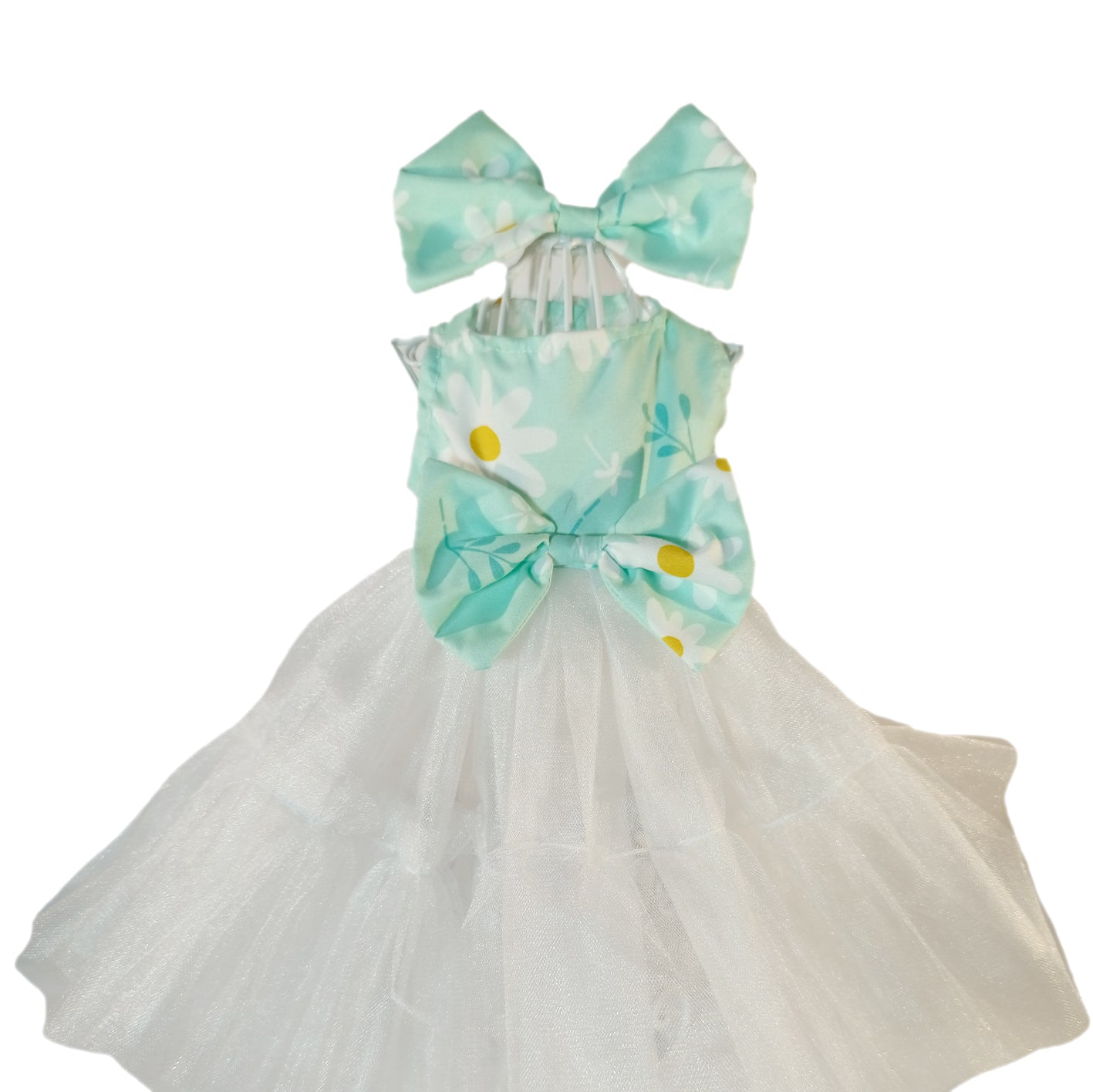 Vestido Margaritas aqua tull