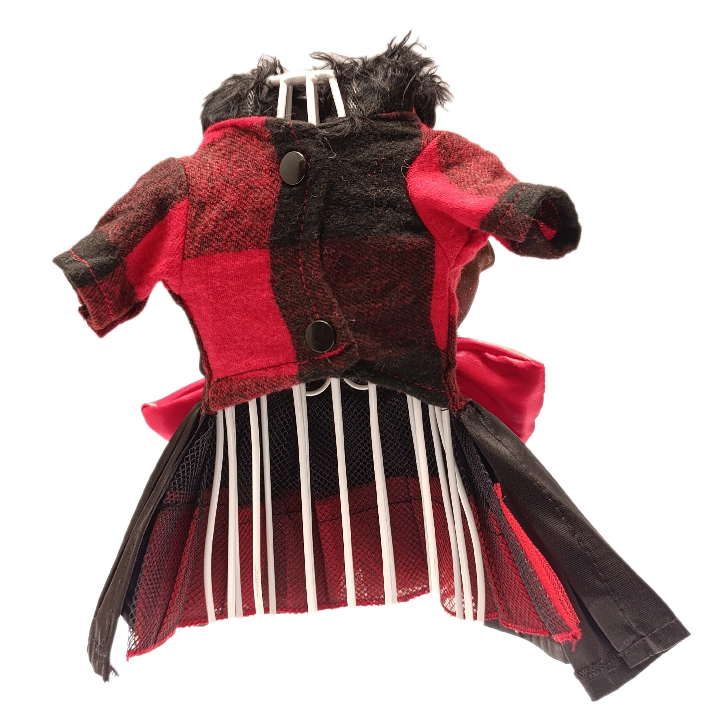 Vestido Reno franela rojo con negro
